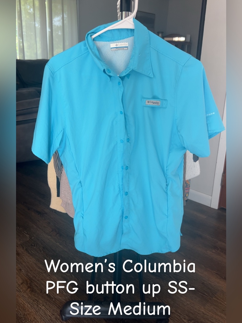 Columbia Men’s Short-Sleeve Button-Down Shirt - Turquoise Blue